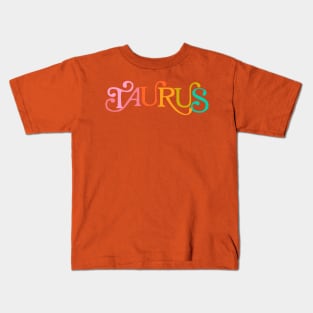 Taurus - rainbow lettering Kids T-Shirt